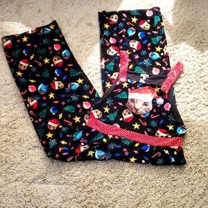 Christmas Cat Bibb Overalls